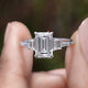 Emerald And Tapered Baguette Lab Diamond Ring