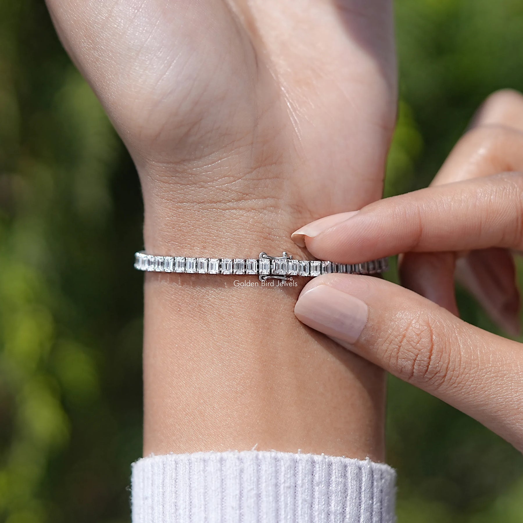 Back View Of Lab Diamond Tennis Bracelet