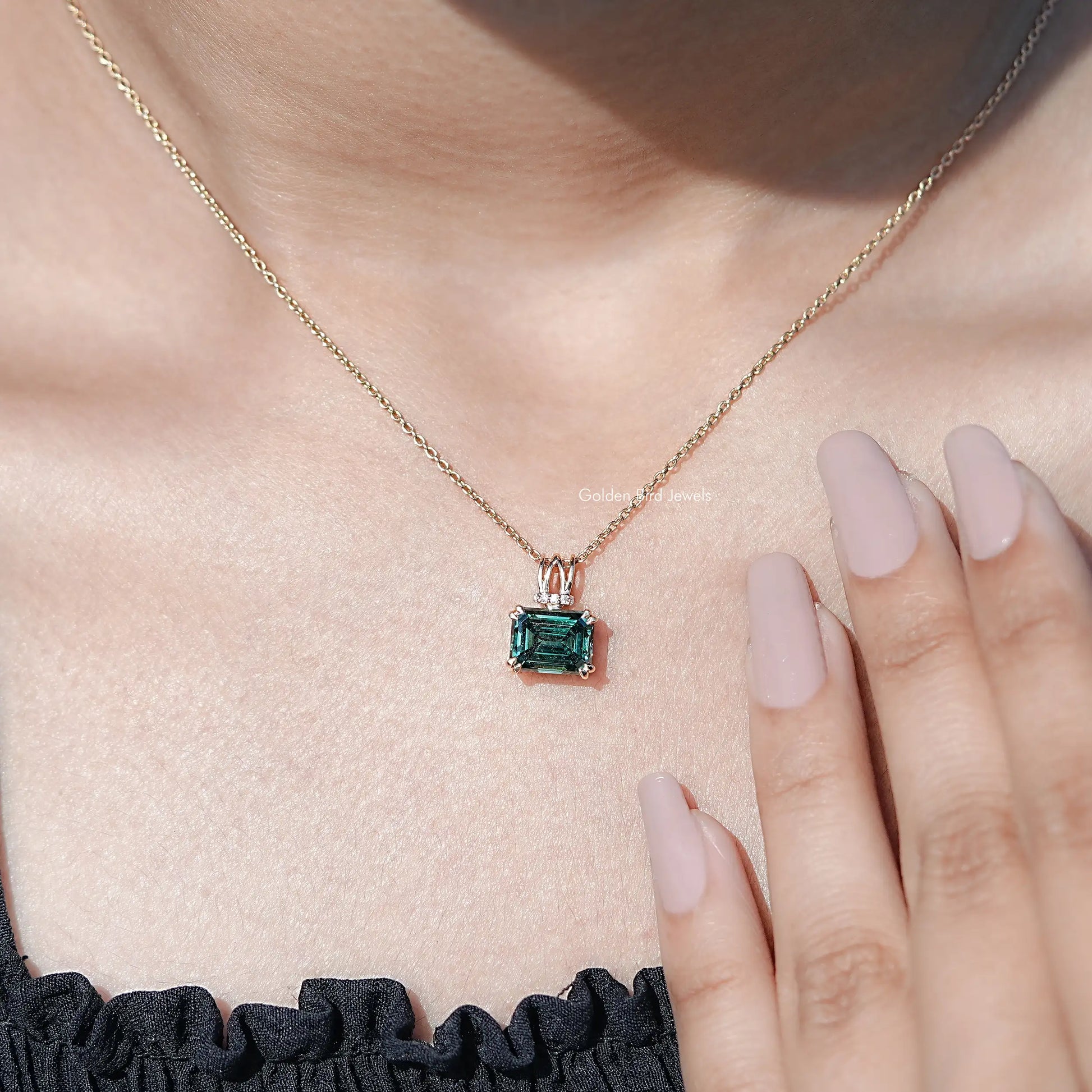 Front View Of Moissanite Solitaire Pendant 