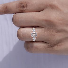 Emerald Cut Lab Diamond Five Stone Ring