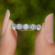 Five Stone Round Cut Moissanite Wedding Band
