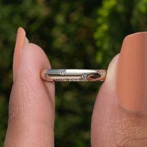 Front View of Full Eternity Round Moissanite Flush Set Band
