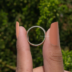 Back View Of Round Moissanite Flush Set Band
