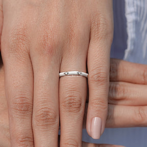 Detailed View Of Full Eternity Round Moissanite Flush Set Band
