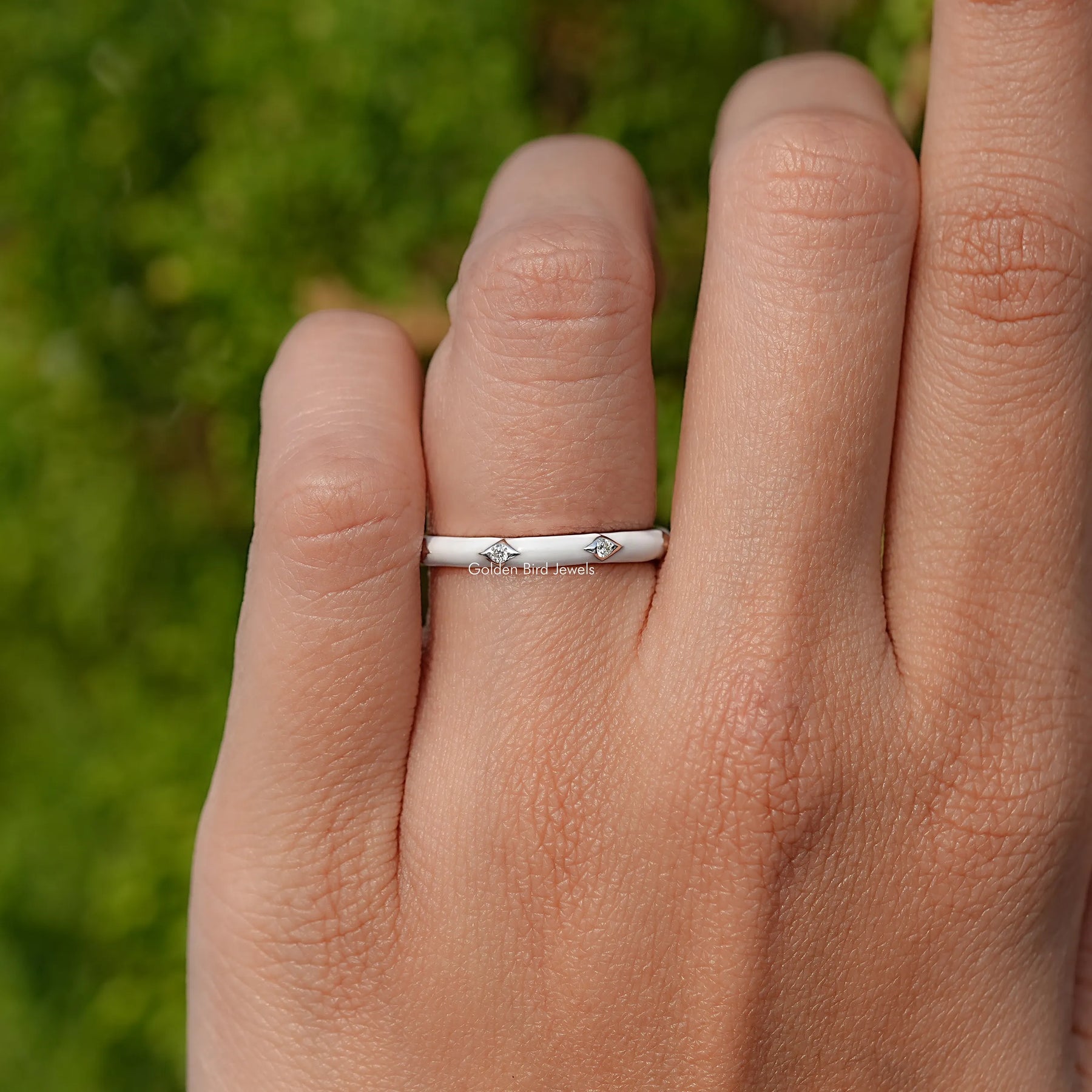 Top View OfMoissanite Flush Set Band
