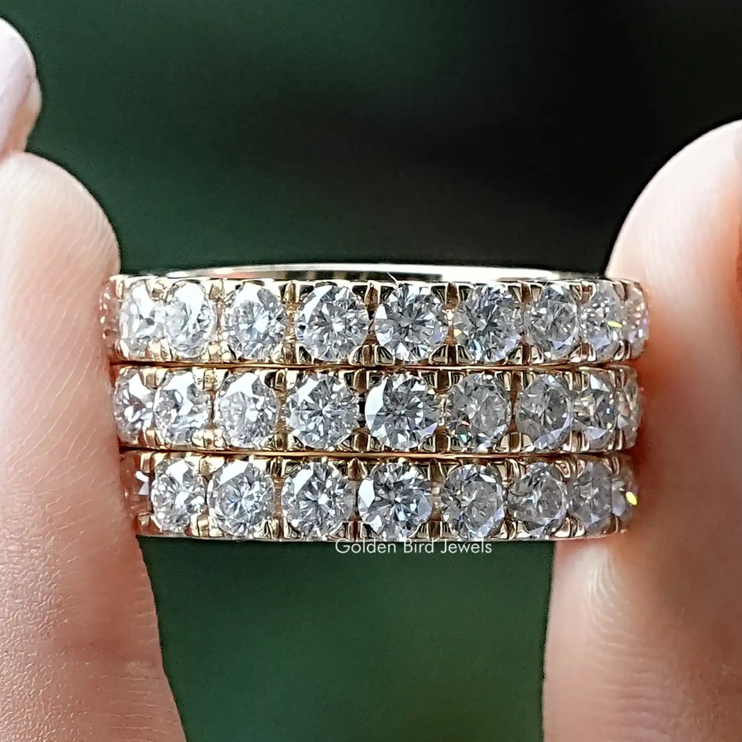 Round Cut Moissanite Eternity Band