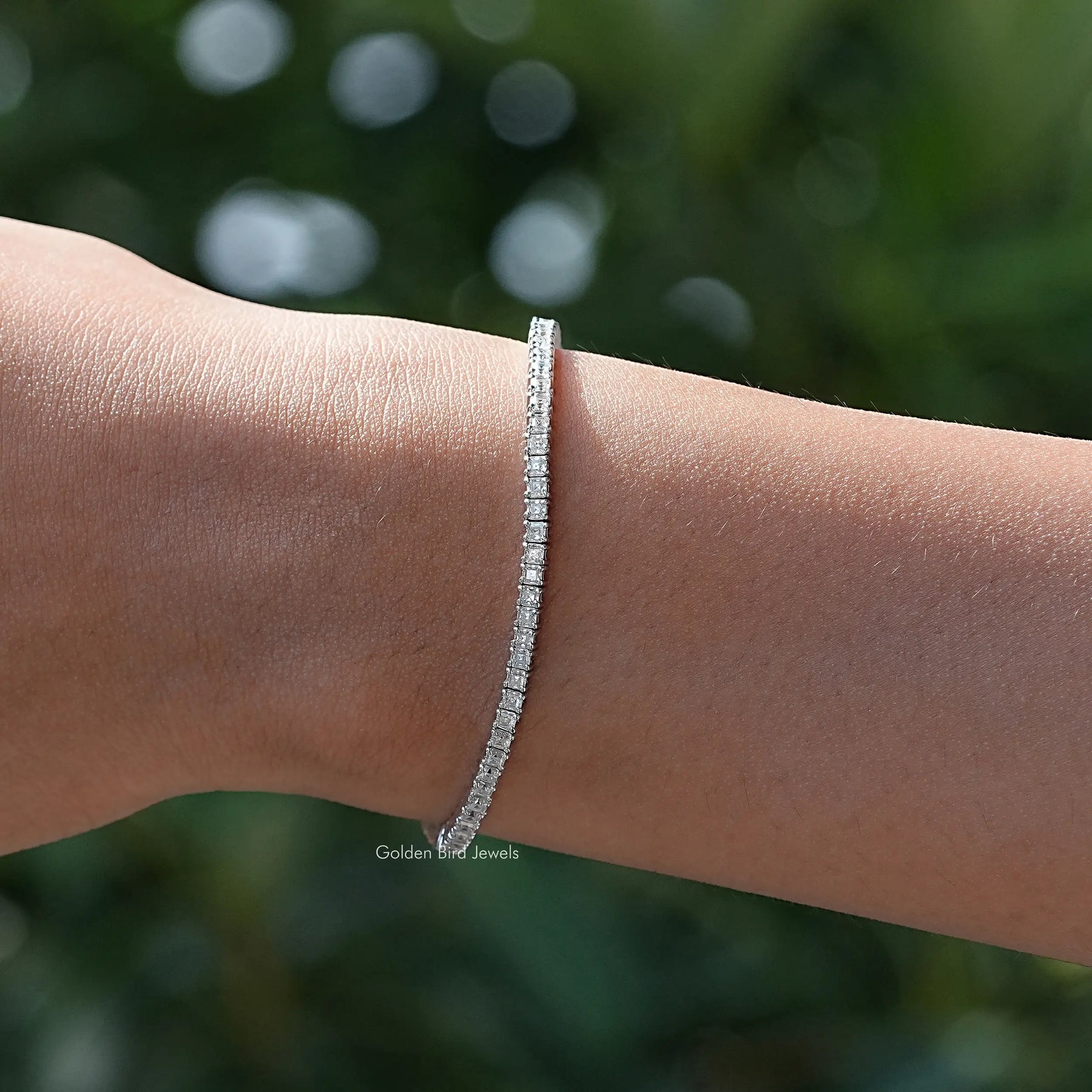Asscher Cut Moissanite Tennis Bracelet