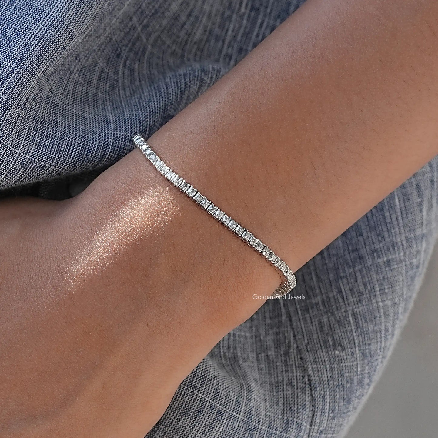 Asscher Cut Moissanite Tennis Bracelet