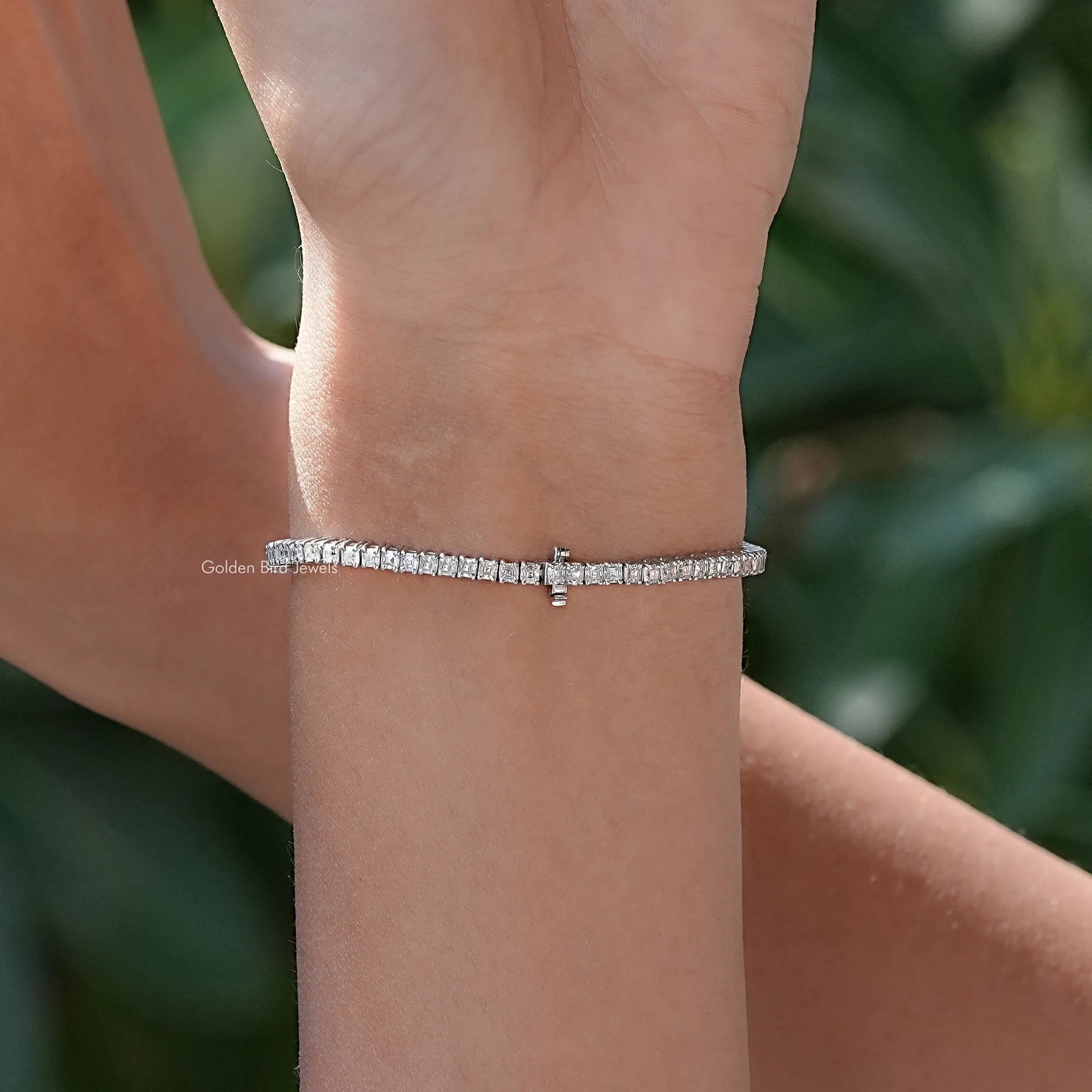 Asscher Cut Moissanite Tennis Bracelet