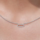 Round Cut Lab Grown Diamond Paper Clip Pendant