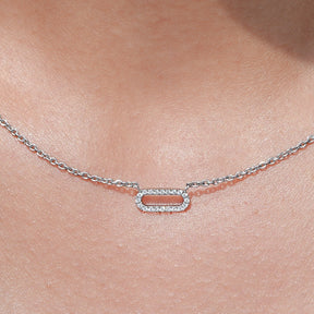Round Cut Lab Grown Diamond Paper Clip Pendant