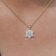 Round Cut Diamond Floral Minimalist Pendant