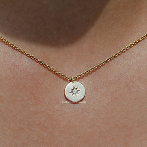 North Star Round Lab Diamond Medallion Pendant