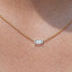 East West Baguette Lab Diamond Solitaire Pendant