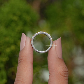 November Birthstone Citrine Yellow Round Eternity Band