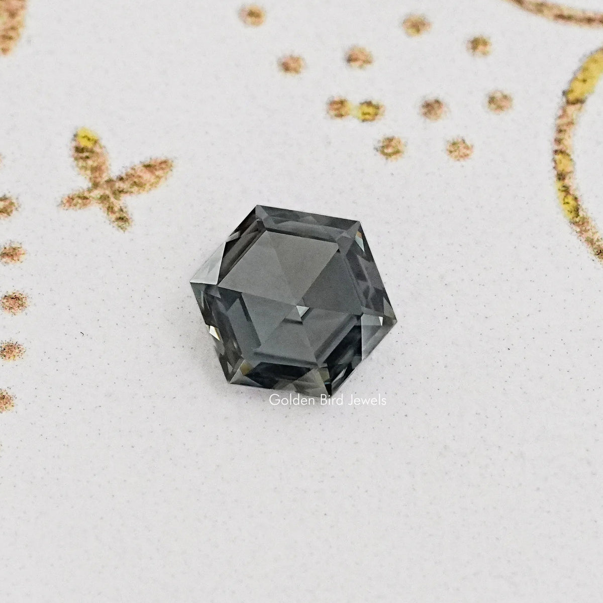 Gray Rose Cut Hexagon Loose Moissanite
