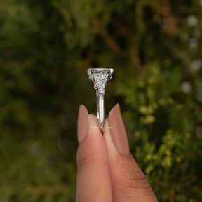 Grey Criss Cut Moissanite Bridge Accent Set Ring