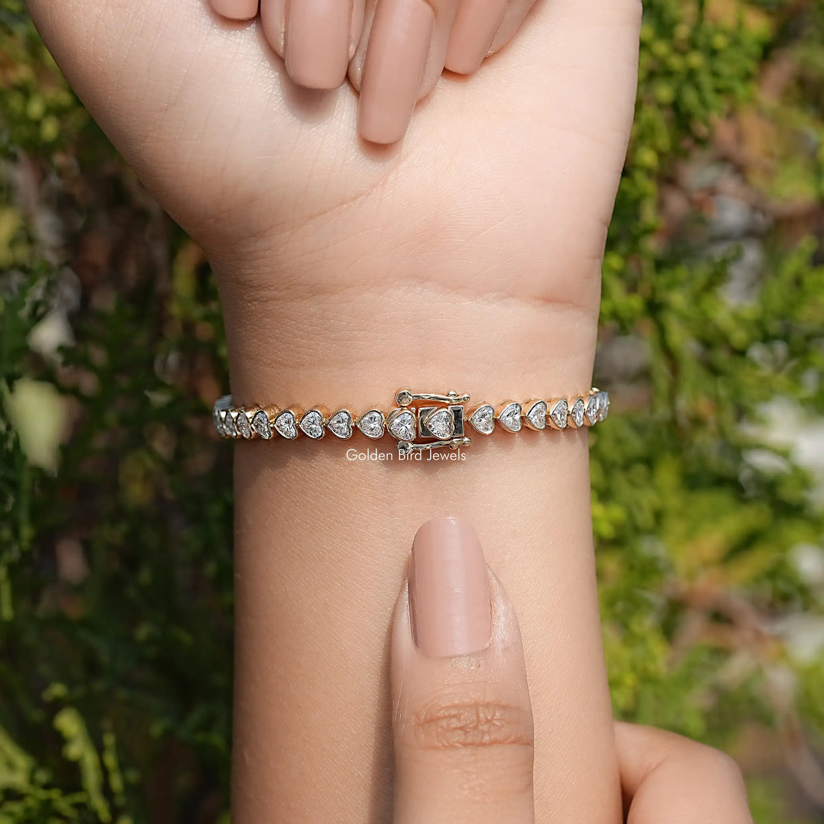 Heart Shaped Lab Diamond Bracelet