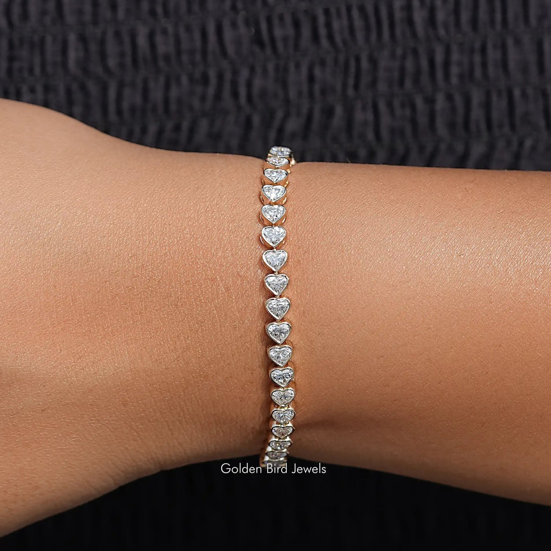 Heart Shaped Lab Diamond Bracelet