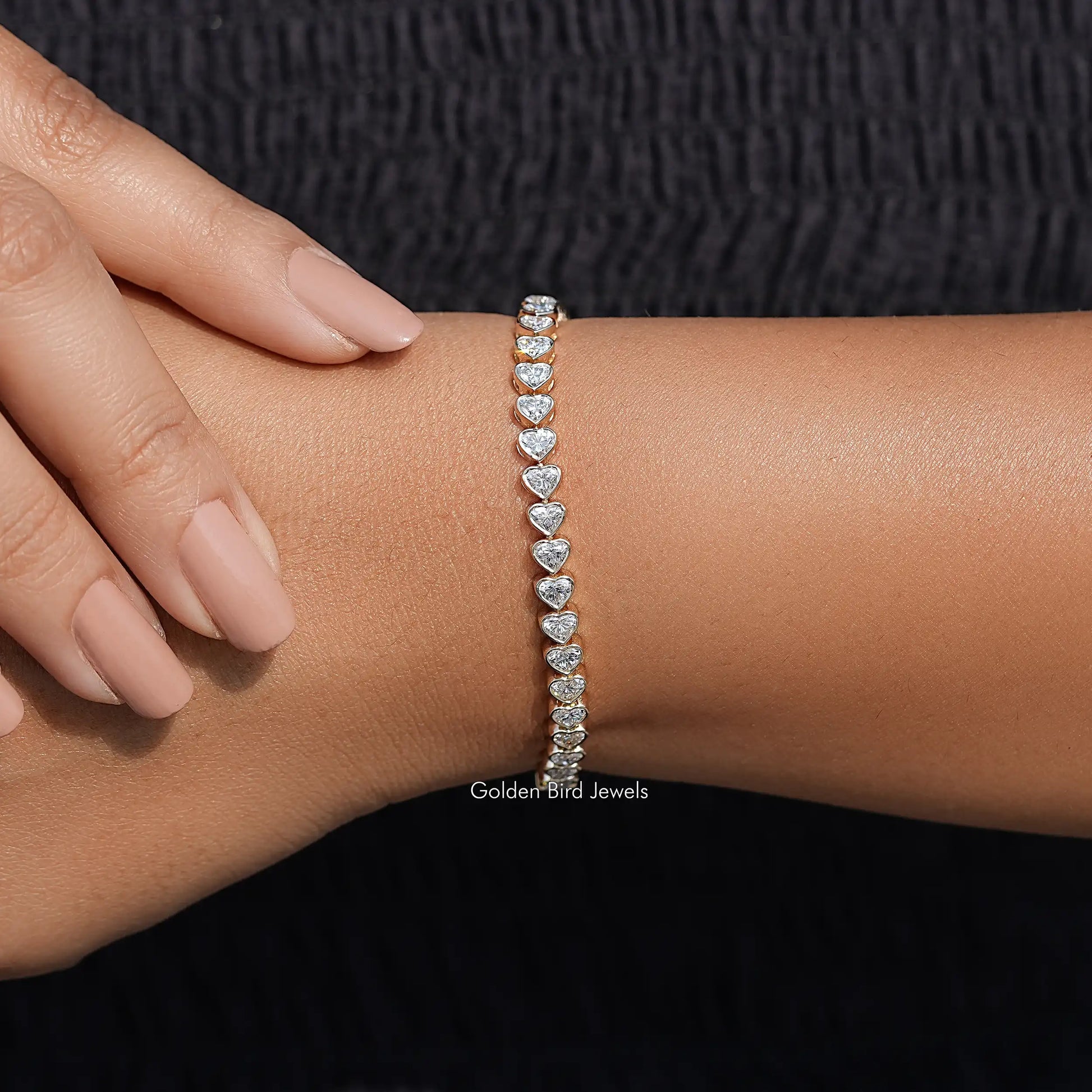 Detailed View Of Lab Diamond Tennis Bracelet
