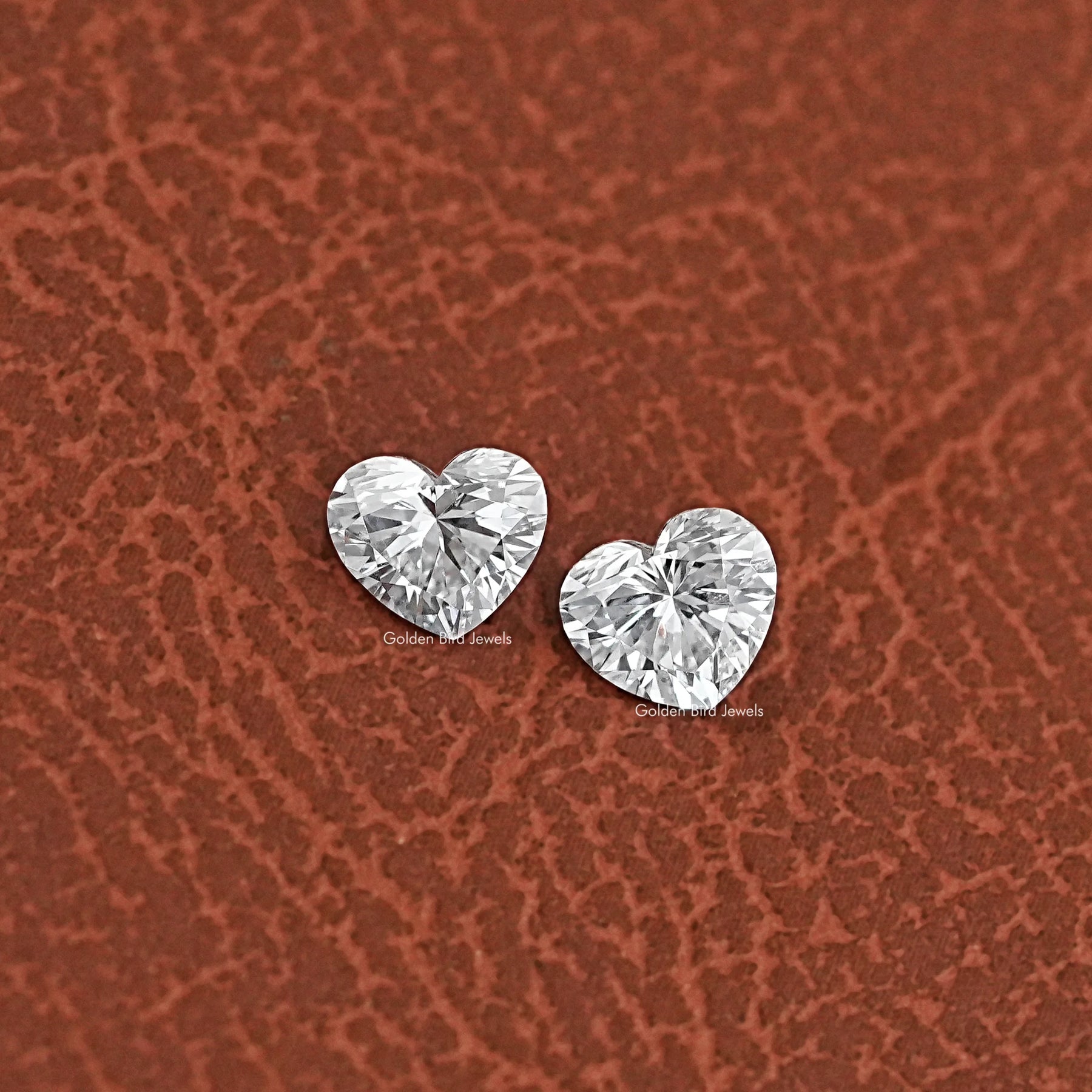 Front View Of Lab Grown Heart Cut Loose Diamonds