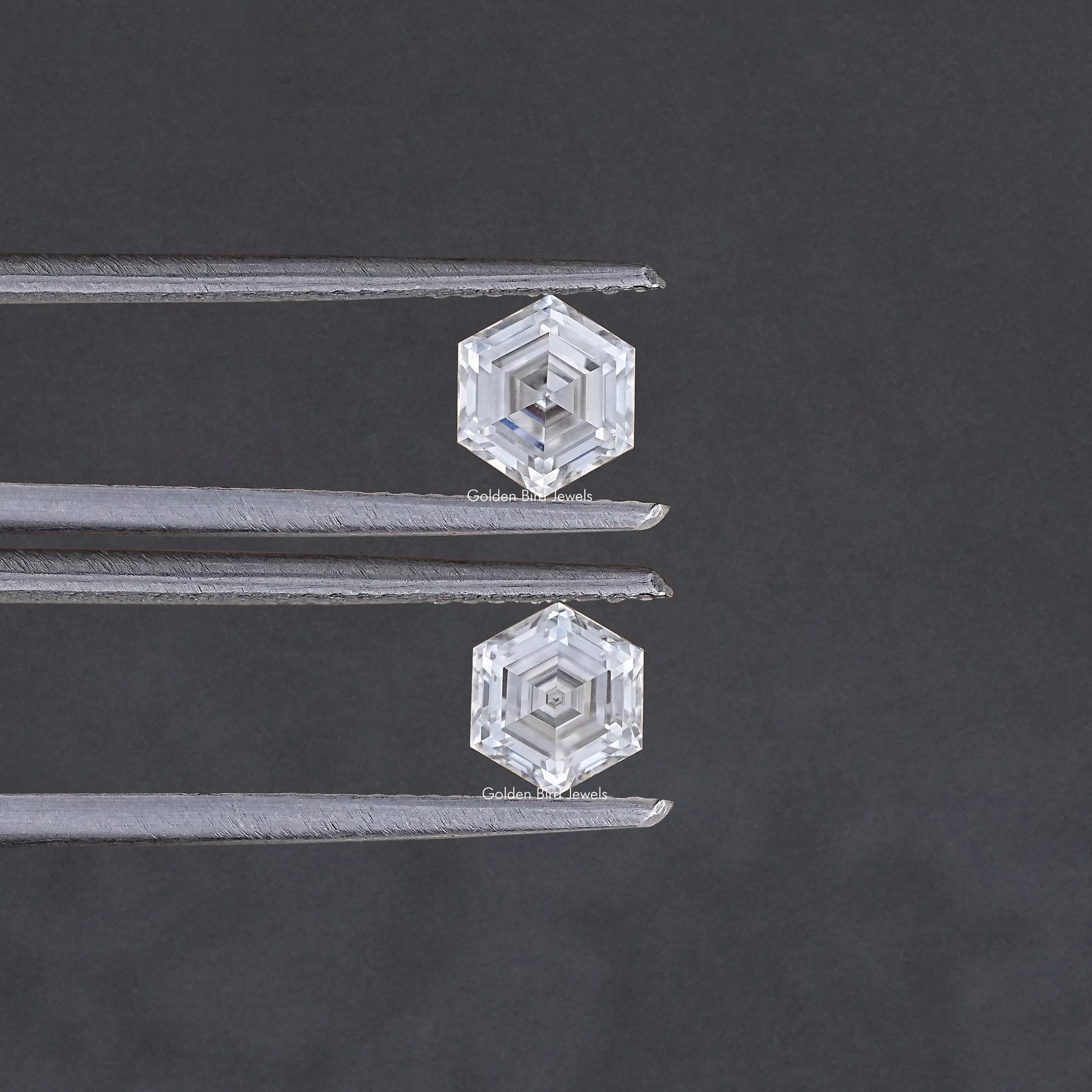 Hexagon Cut Moissanite Loose Pair