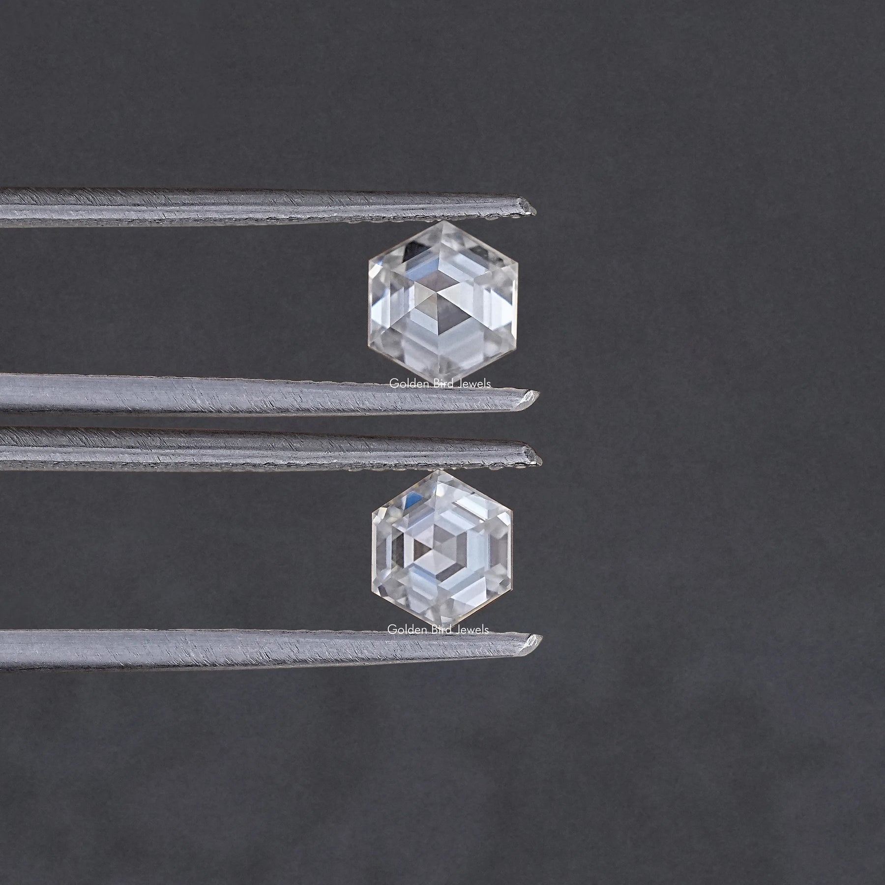 Hexagon Cut Moissanite Loose Pair