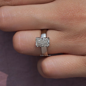 Hidden Halo Radiant Cut Lab Diamond Ring