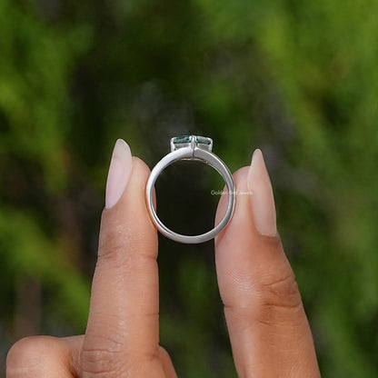 Cushion Moissanite Split Shank Wedding Ring