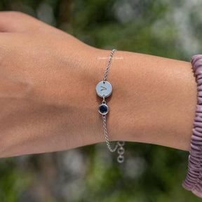 Alphabet Initial Letter Gemstone Bracelet