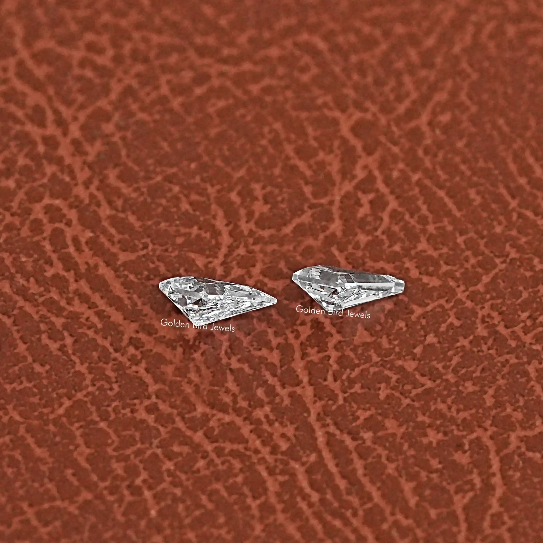 View of Kite Cut Lab Diamond Matching Pair In White