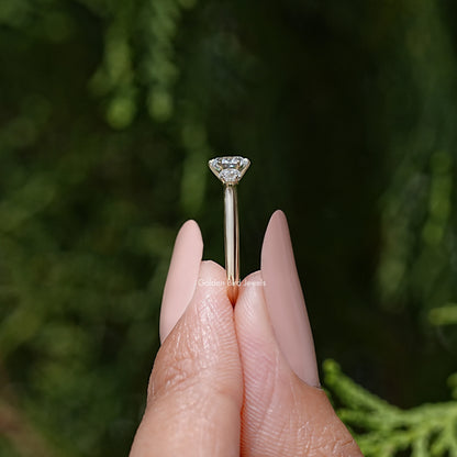 Three Stone Round Cut Lab Diamond Engagement Ring
