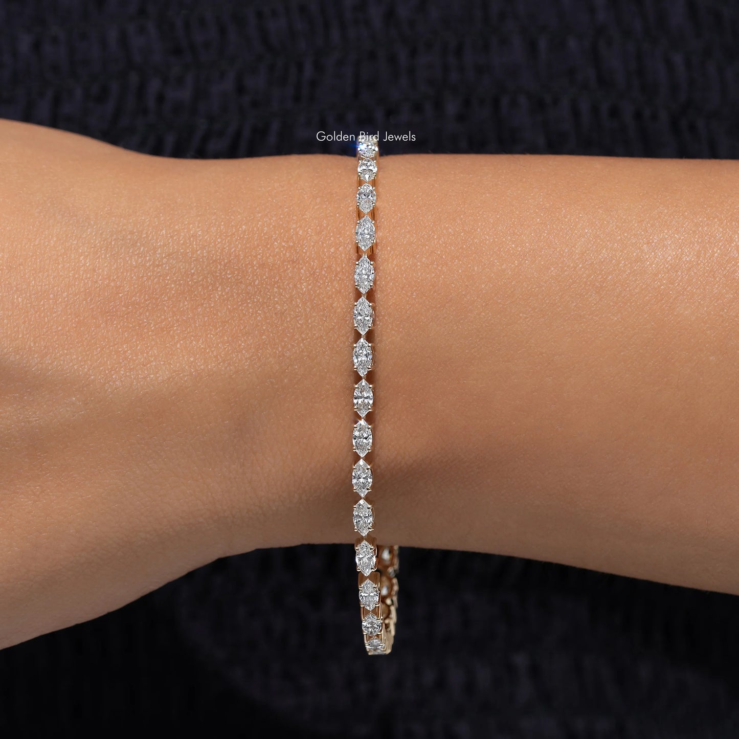 Lab Grown Diamond Marquise Tennis Bracelet