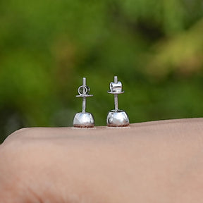 Oval Shaped Lab Diamond Milgrain Bezel Studs