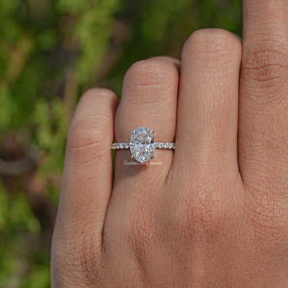 Top View Of Lab Diamond Cushion Accent Ring
