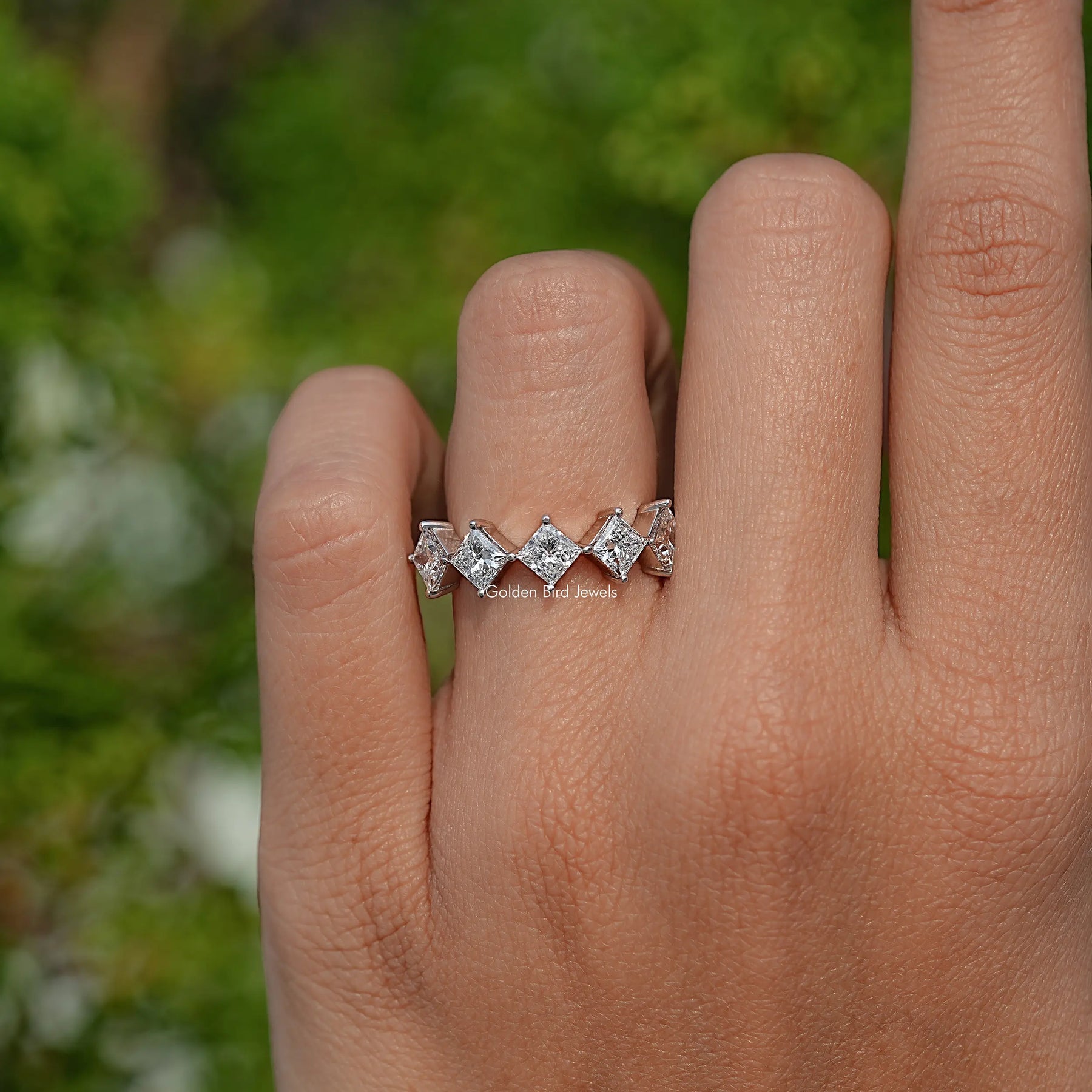 Princess Cut Lab Diamond Five Stone Ring