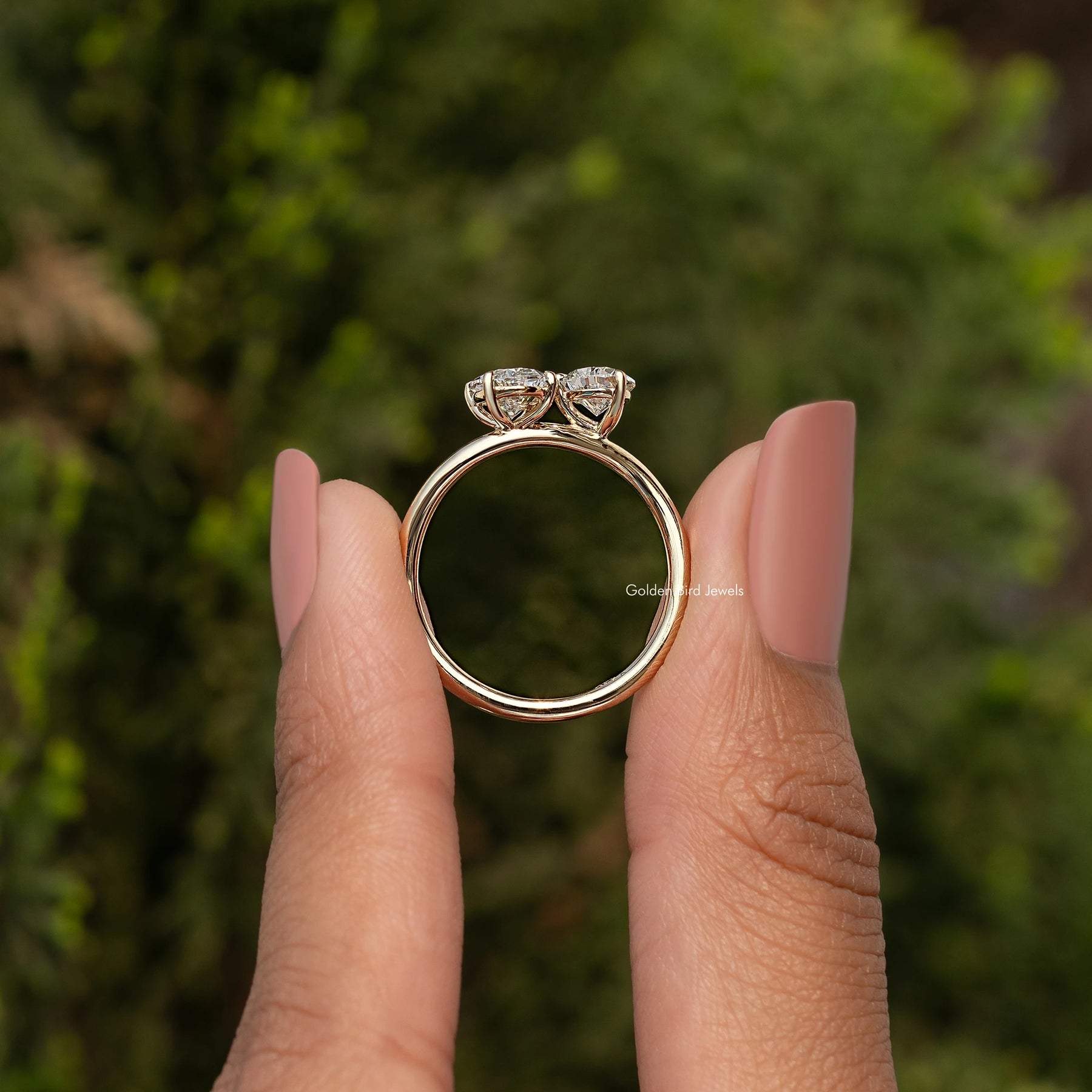Oval And Pear Cut Lab Diamond Toi Et Moi Ring