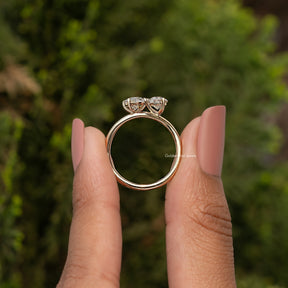 Oval And Pear Cut Lab Diamond Toi Et Moi Ring