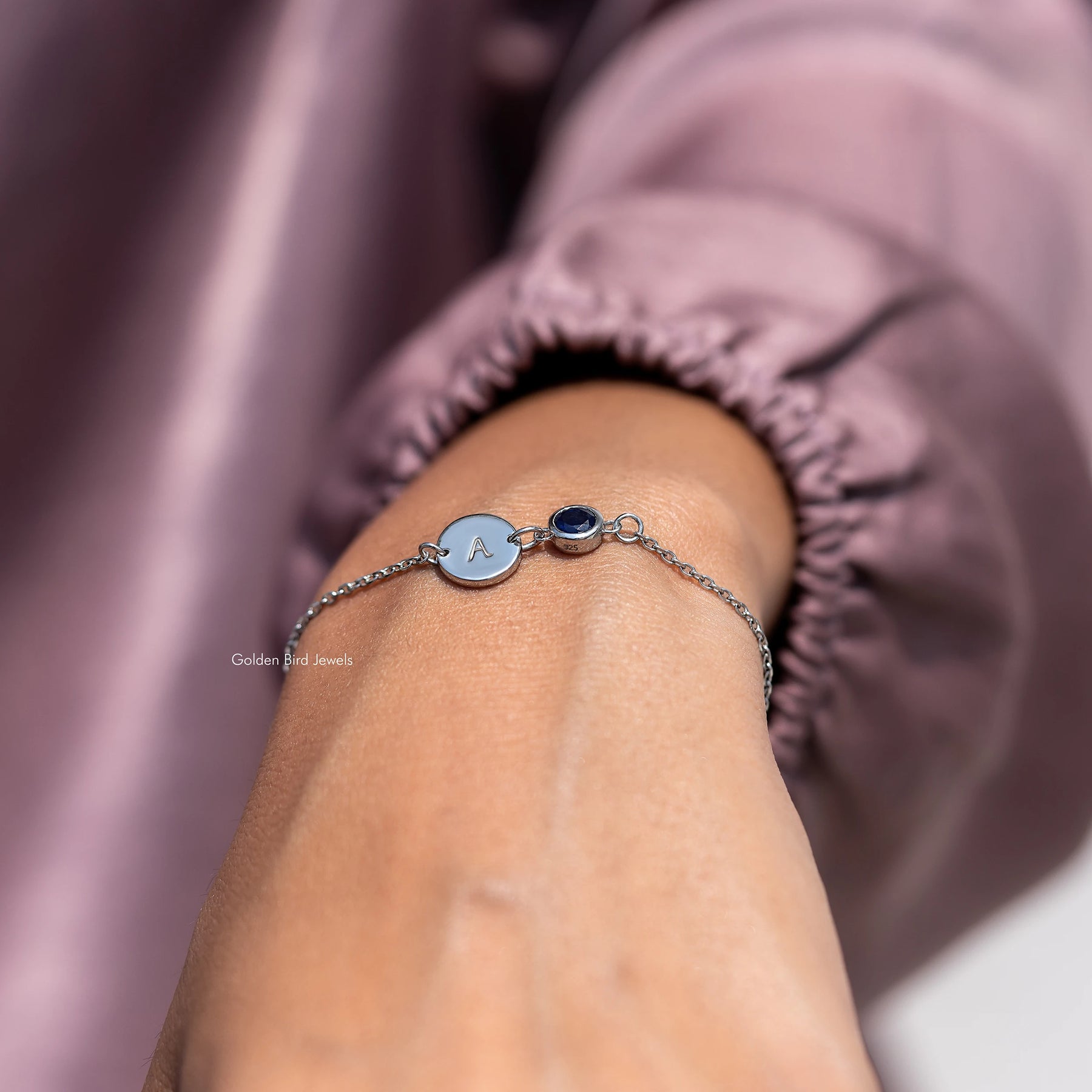 Alphabet Initial Letter Gemstone Bracelet