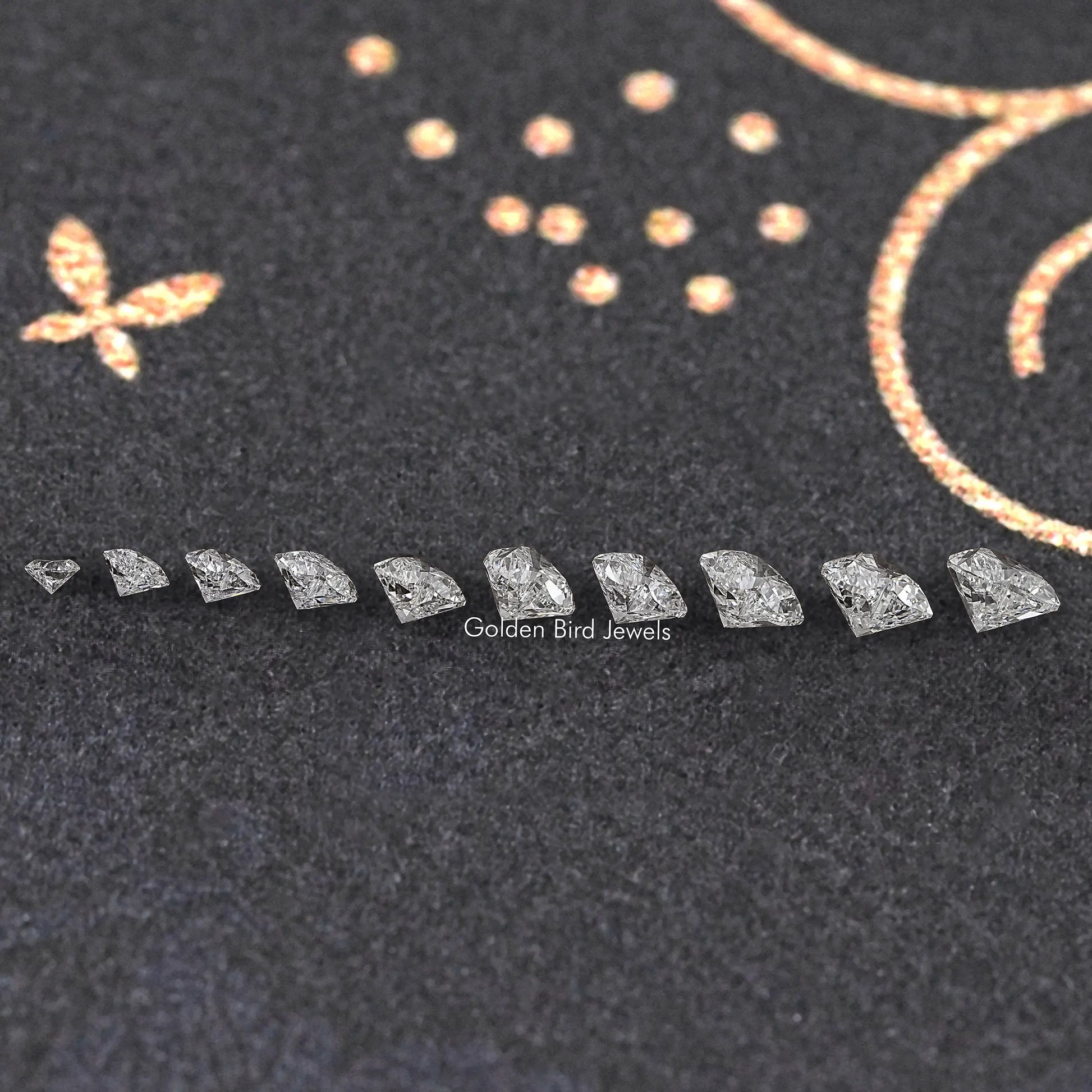 Side View of Heart Shaped Loose Lab Diamond In White