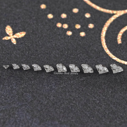 Side View of Heart Shaped Loose Lab Diamond In White