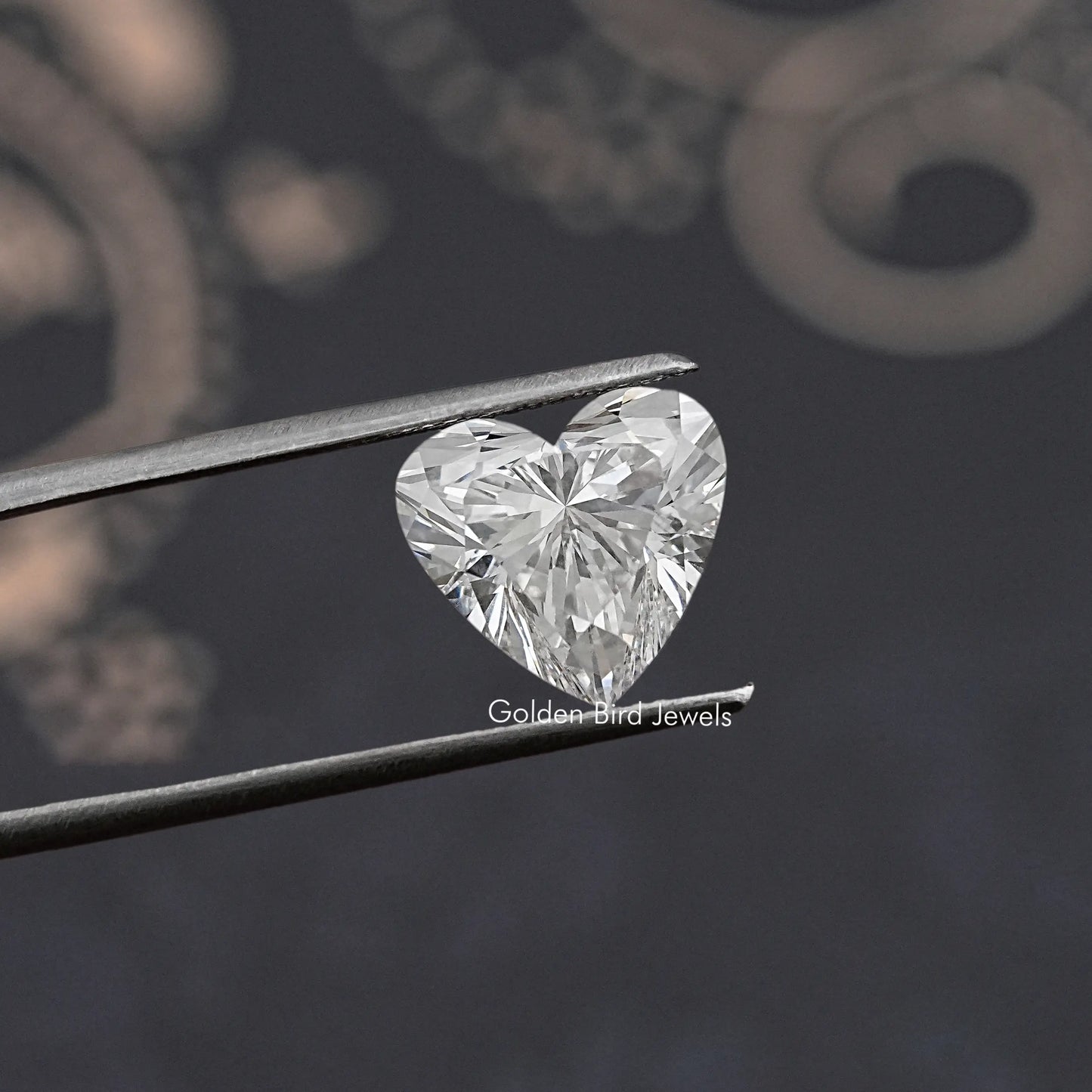Twijer holding the Loose Lab Grown Heart Diamond