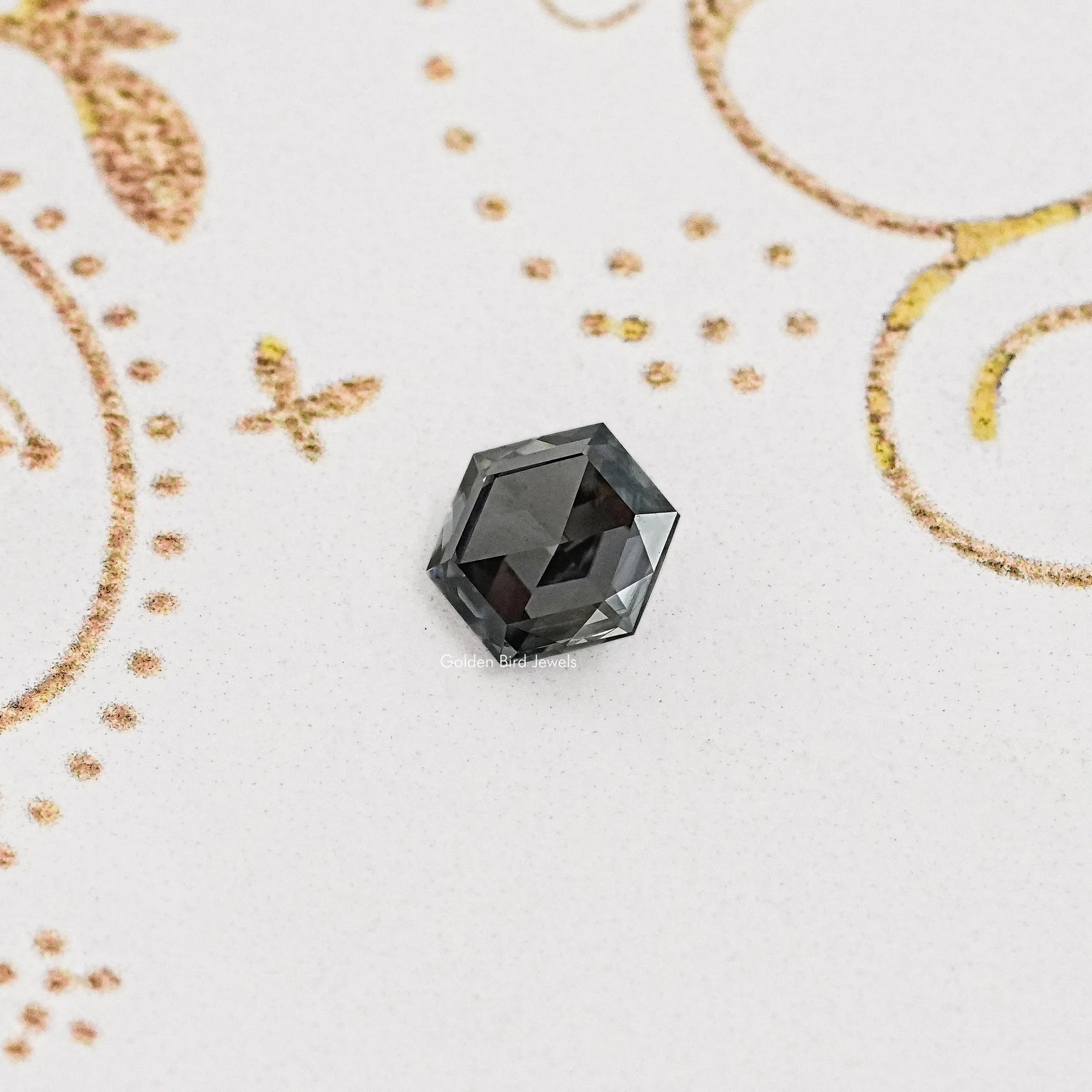 Gray Rose Cut Hexagon Loose Moissanite