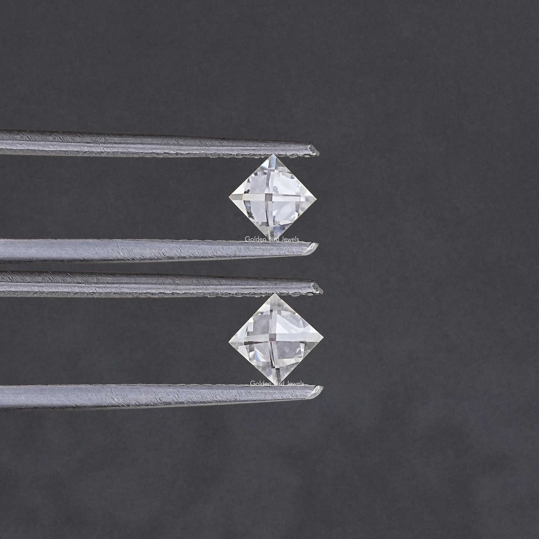 Off White French Cut Loose Moissanite Pair