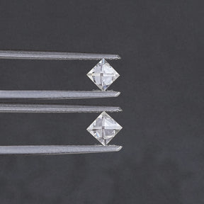 Off White French Cut Loose Moissanite Pair