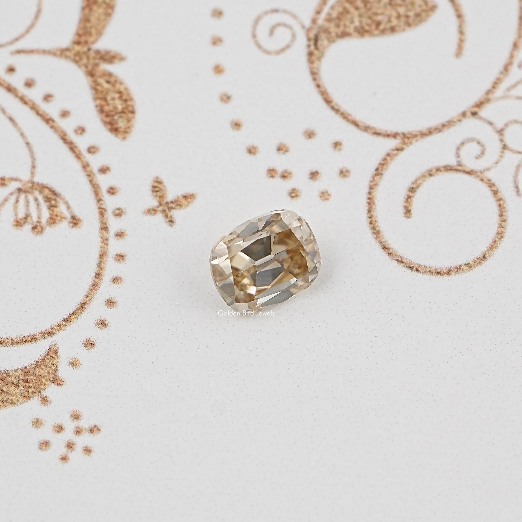 Yellow Old Mine Cushion Cut Loose Moissanite