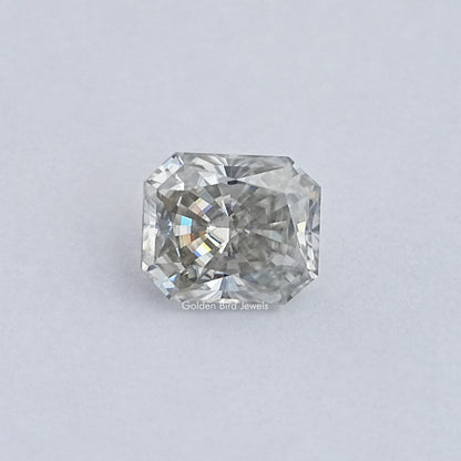 Loose radiant-cut moissanite gemstone, faceted octagon with bright sparkle