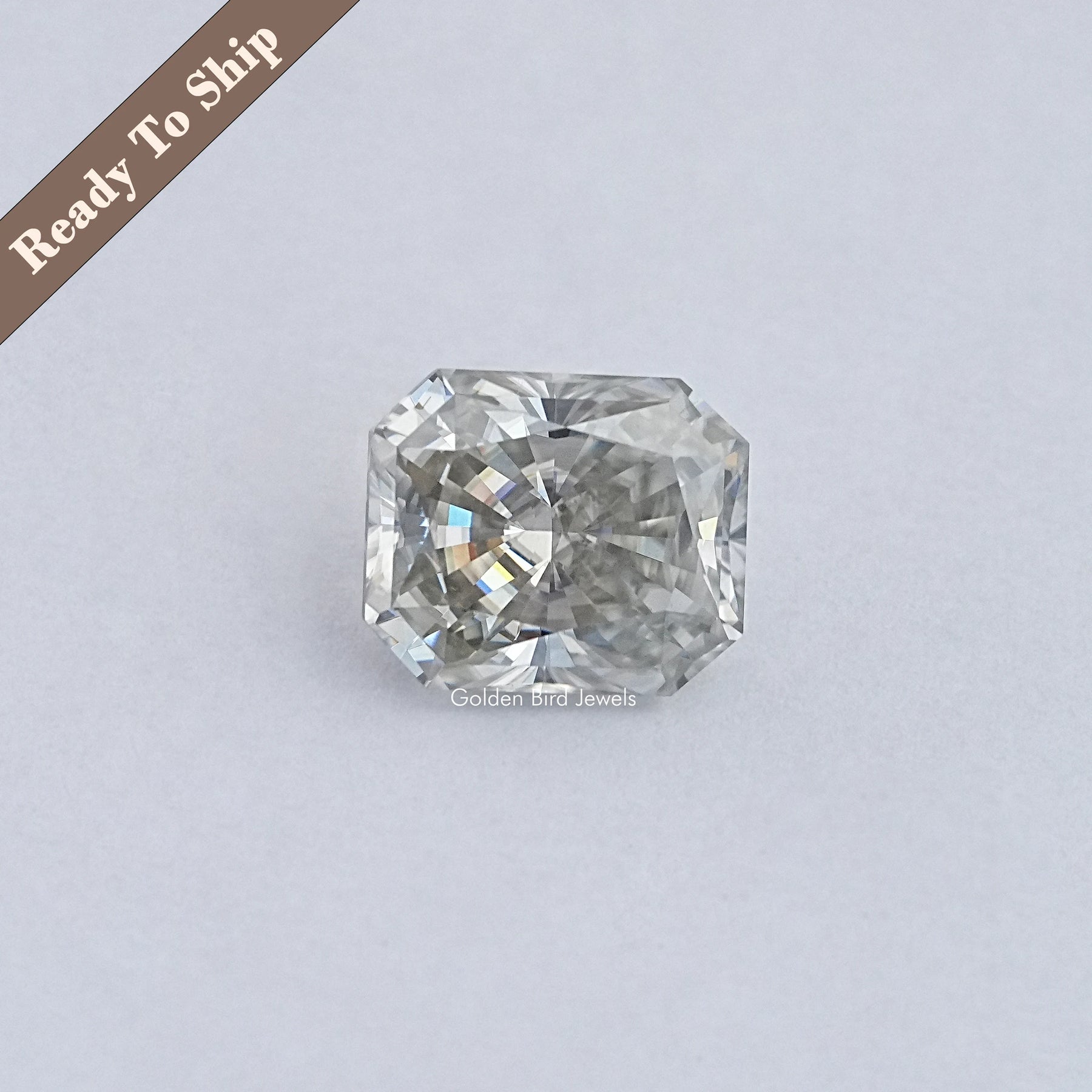 Grey Radiant Cut Loose Moissanite