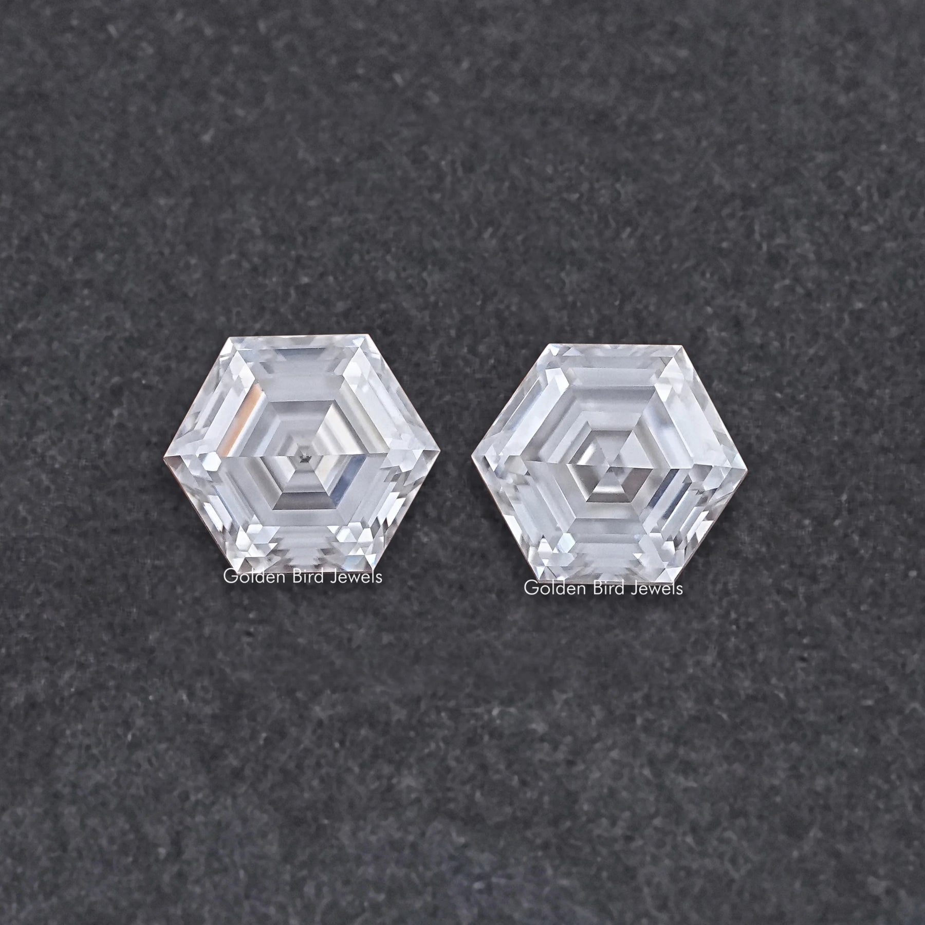 Hexagon Cut Moissanite Loose Pair