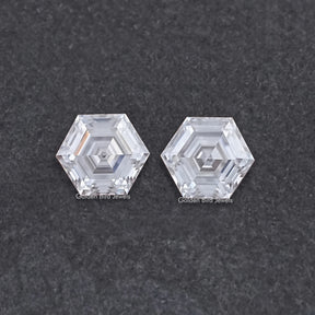 Hexagon Cut Moissanite Loose Pair